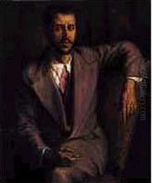 Homme Accoude A Un Fauteuil Oil Painting by Emile Bernard