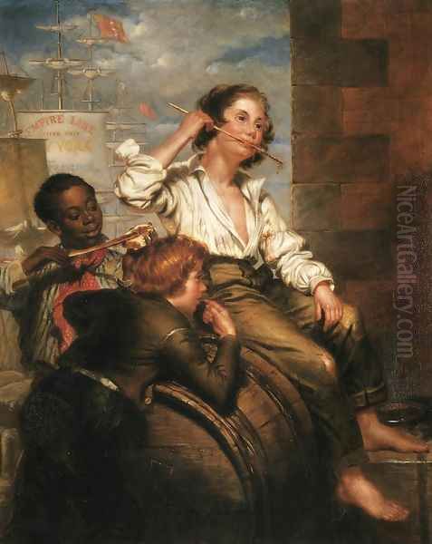 Boys Pilfering Molasses Oil Painting by George Henry Hall