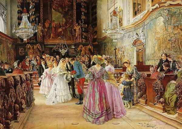 The Wedding Oil Painting by Johann Hamza