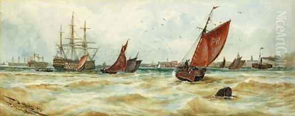 Portsmouth Harbour Oil Painting by Thomas Bush Hardy