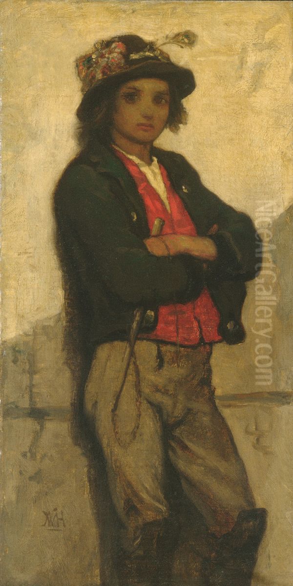 Italian Boy Oil Painting by William Morris Hunt