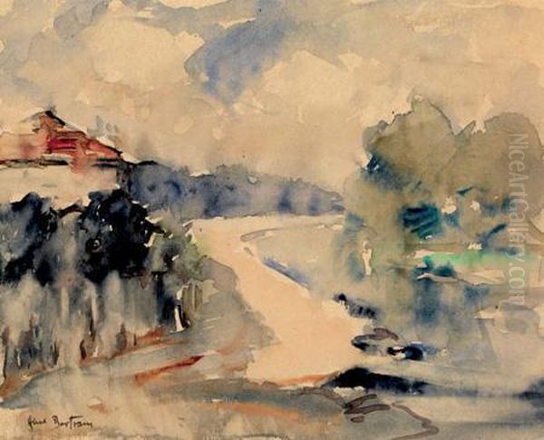 Paysage A La Riviere Oil Painting by Abel Bertram