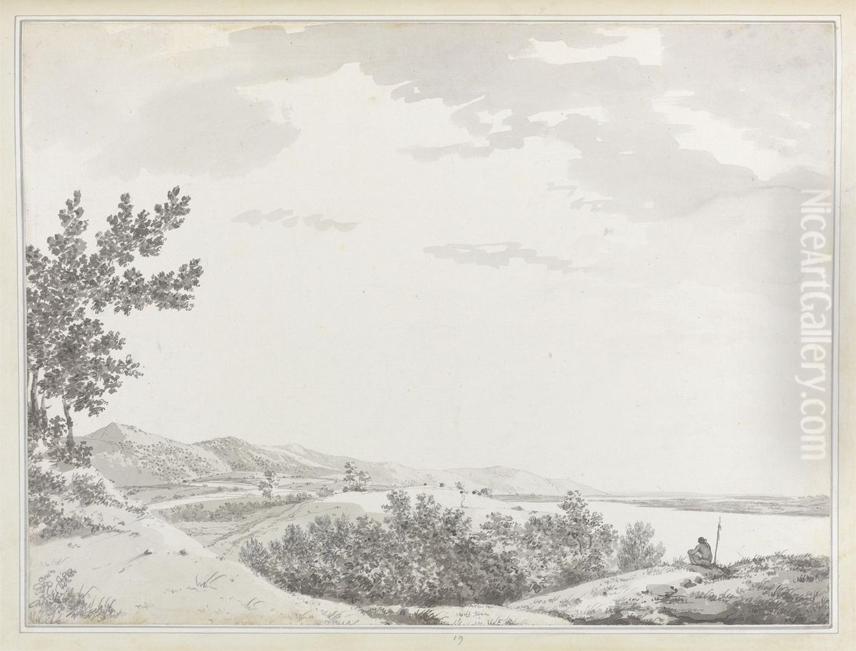 View of the Rajmahal Hills with a Sentenial in the Foreground Oil Painting by William Hodges