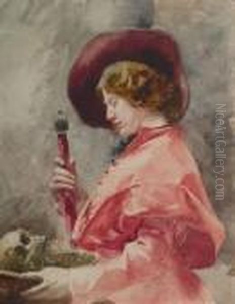 Momento Mori
Initialed 
Ab Oil Painting by Paul Albert Besnard