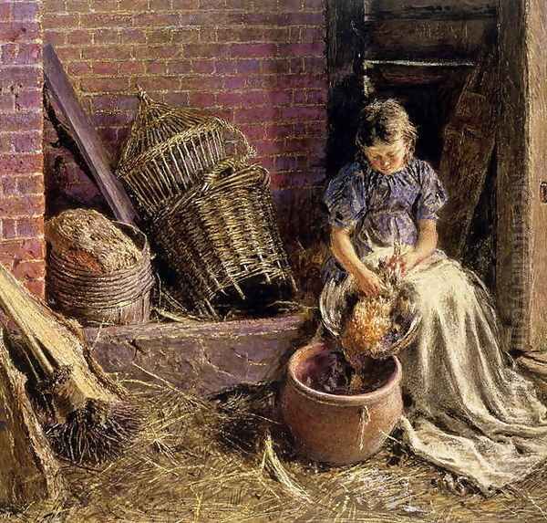 Plucking the fowl Oil Painting by William Henry Hunt