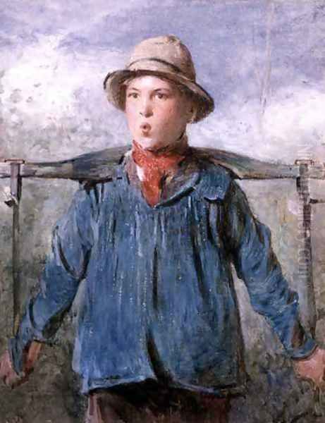 The Whistling Farm Hand Oil Painting by William Henry Hunt