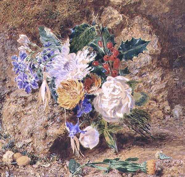 Winter Flowers Oil Painting by William Henry Hunt