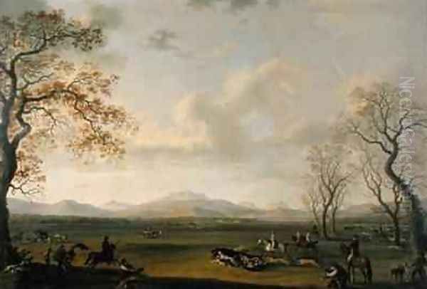 Ferdinand IV 1751-1825 King of Naples Ferdinand I King of the Two Sicilies Hunting Boar at Carditello Oil Painting by Jakob Philippe Hackert