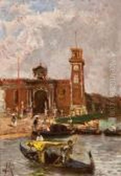 Venezia Oil Painting by Mose Bianchi
