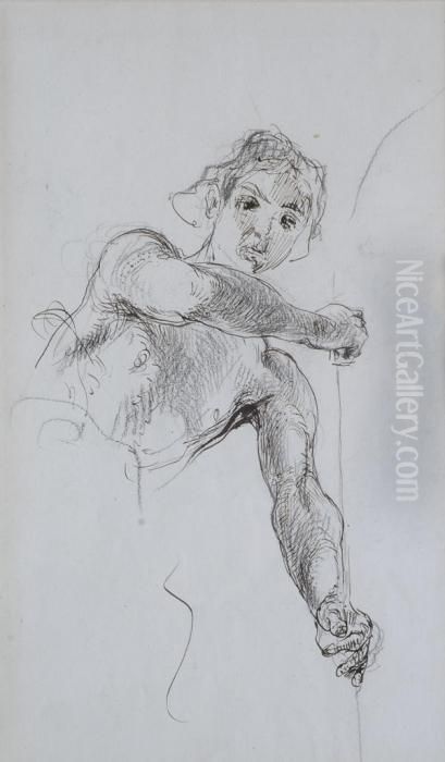 Studio Di Nudi Oil Painting by Mose Bianchi