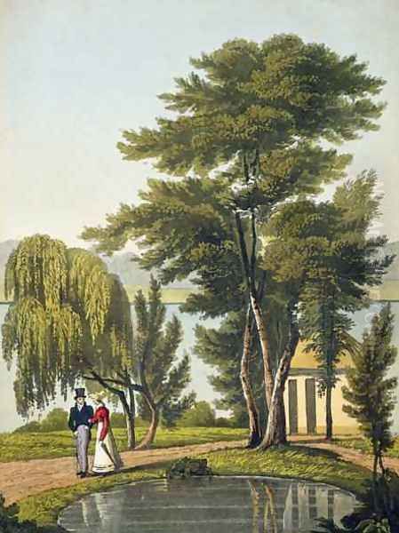 Clifton from The Naturama or Natures Endless Transposition of Views on the Thames Oil Painting by Robert Havell, Jr.