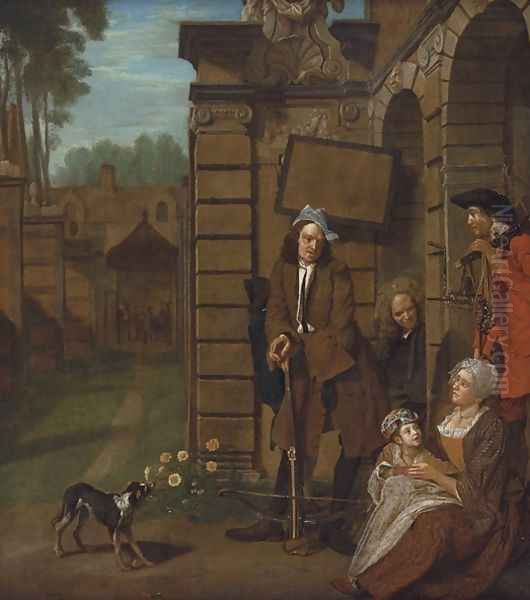 A group of figures at crossbow practice Oil Painting by Jan Josef, the Elder Horemans