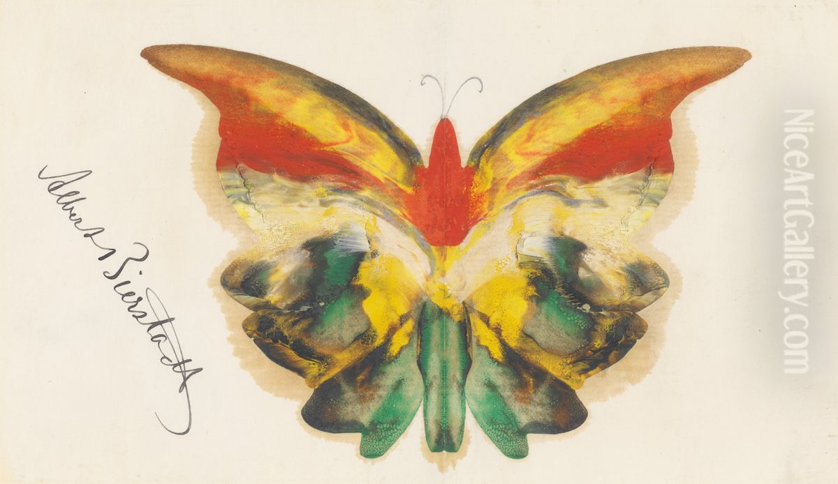 Yellow Butterfly Oil Painting by Albert Bierstadt