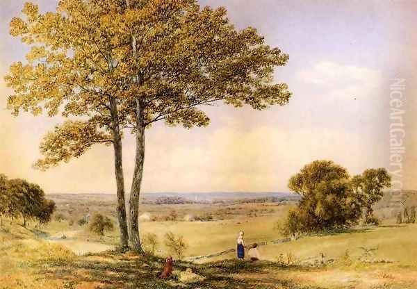 View of Valley on Turnpike Oil Painting by John Hill
