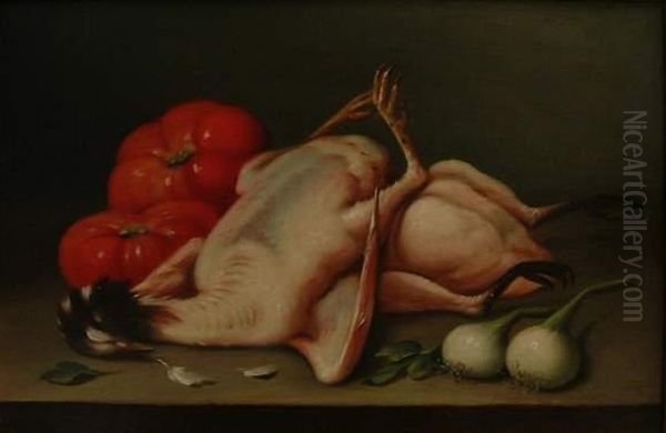 Nature Morte Aux Volailles Oil Painting by Georges Binet