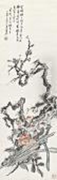 Spring Flowers Oil Painting by Huang Binhong