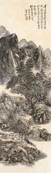 Green Forests Oil Painting by Huang Binhong