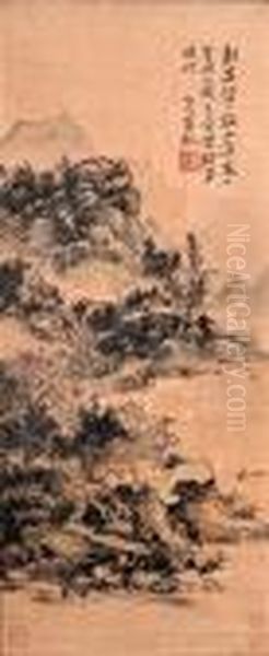 Xinan River Landscape Oil Painting by Huang Binhong