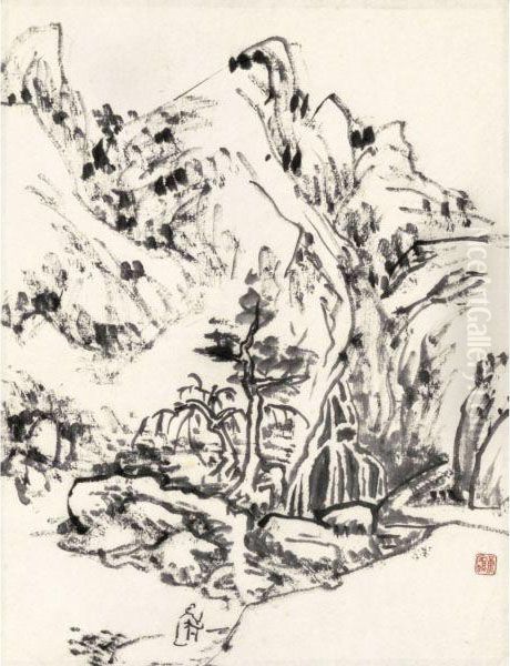 Recluse Oil Painting by Huang Binhong