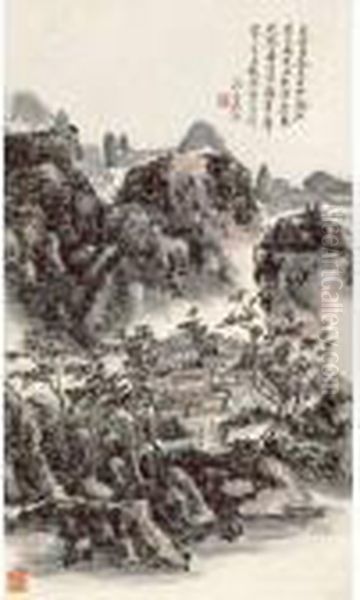 Poetic Views Oil Painting by Huang Binhong