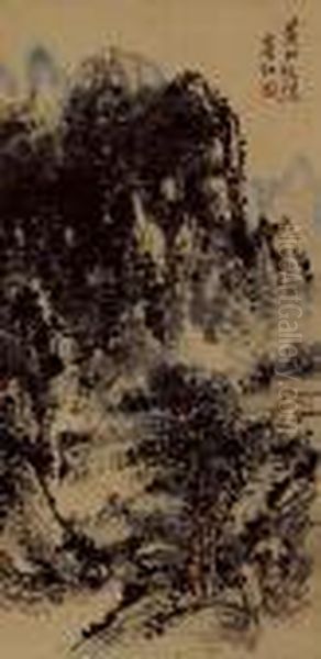 Mount Yellow Oil Painting by Huang Binhong