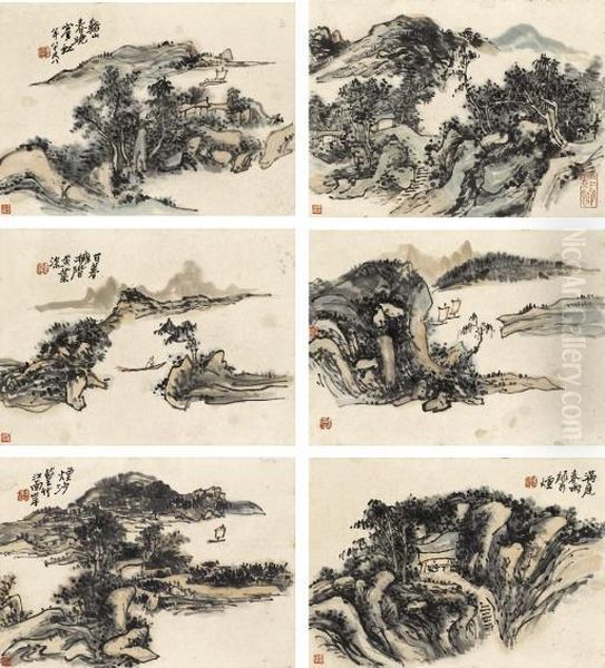 Journeys To The Mountains Oil Painting by Huang Binhong