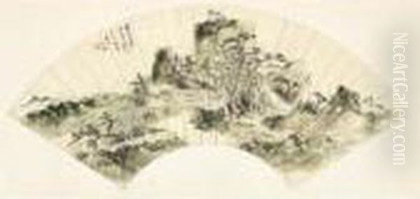 Landscape After Yuan Master Oil Painting by Huang Binhong