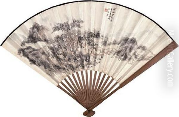 Autumn Landscape Oil Painting by Huang Binhong