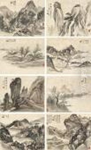 Landscapes Oil Painting by Huang Binhong