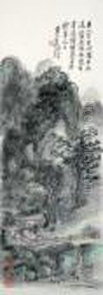 Quiet Home On The Edge Of Town Oil Painting by Huang Binhong