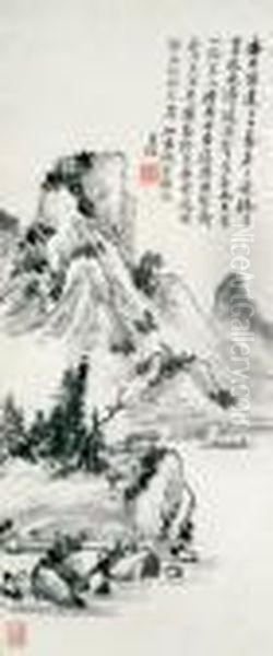 Sailing Home Oil Painting by Huang Binhong