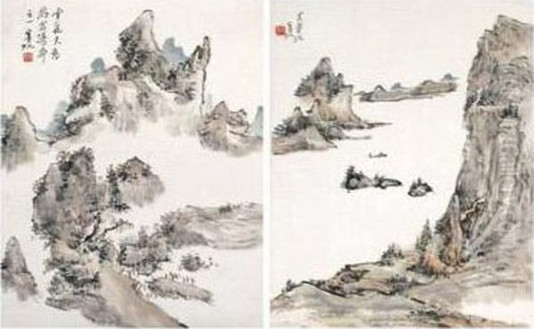 Travelogue Oil Painting by Huang Binhong