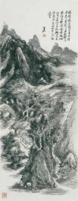 Secluded Retreat Oil Painting by Huang Binhong