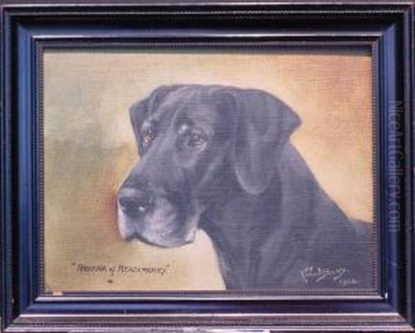 Ravana Of Readmoney 
(black Labrador) Oil Painting by Binks, R. Ward