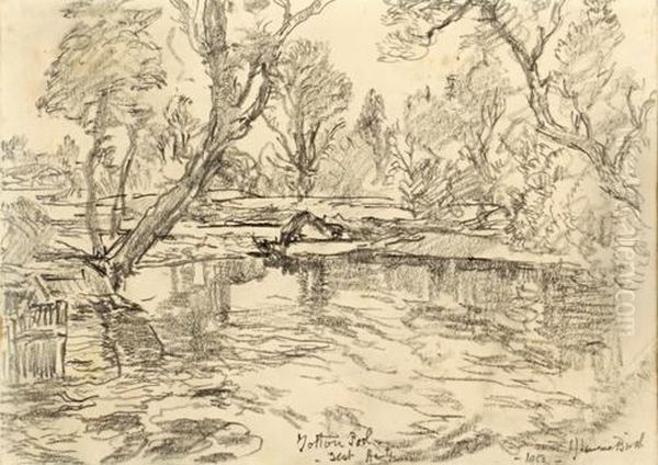 Cattle On A Country Lane Oil Painting by Samuel John Lamorna Birch