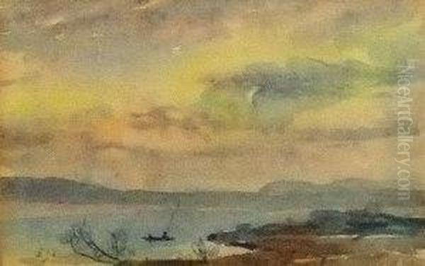 Portrait As Keen Fisherman Oil Painting by Samuel John Lamorna Birch