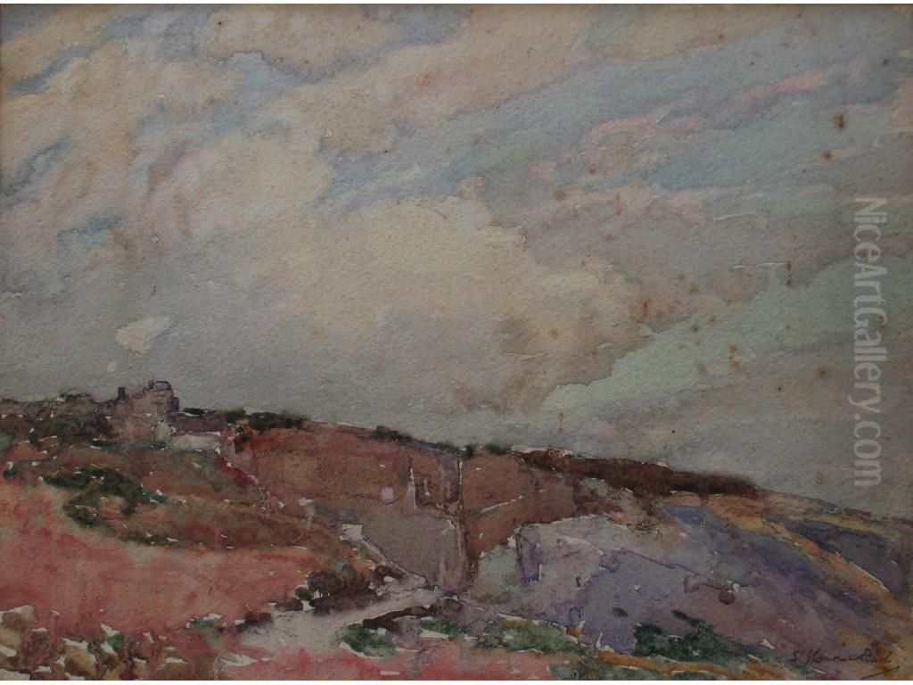 Landscape Study Oil Painting by Samuel John Lamorna Birch