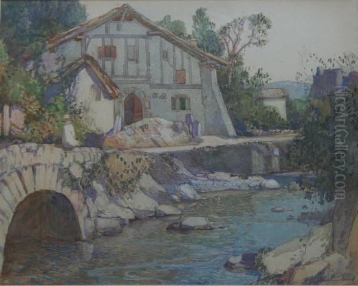 St. Jean Pied De Port, Basses Pyrenees, France Oil Painting by Samuel John Lamorna Birch