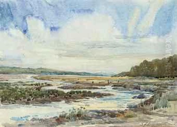Little Petherick Creek, Cornwall Oil Painting by Samuel John Lamorna Birch
