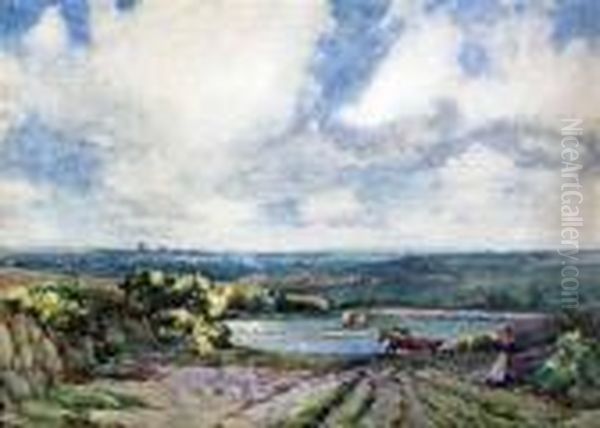 In The Hollows Of The Downs, Cornwall Oil Painting by Samuel John Lamorna Birch