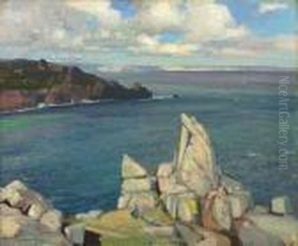 At Lamorna Oil Painting by Samuel John Lamorna Birch