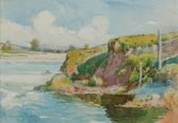 Banks Of The River Lune Oil Painting by Samuel John Lamorna Birch