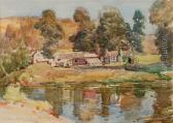 The Island Farm Oil Painting by Samuel John Lamorna Birch