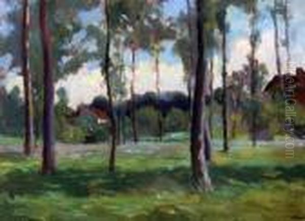 Woodland Landscape Oil Painting by Samuel John Lamorna Birch