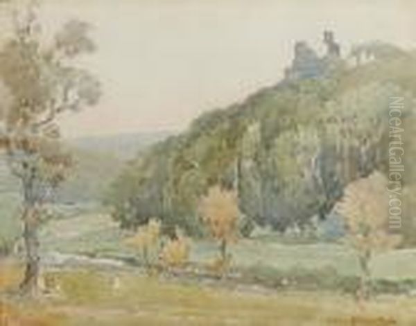 Okehampton Castle Oil Painting by Samuel John Lamorna Birch
