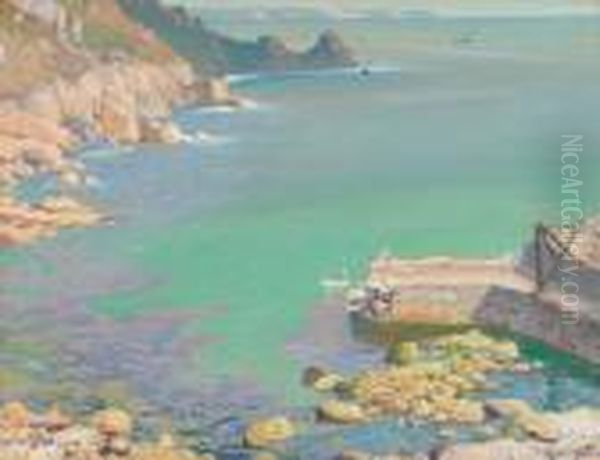 Lamorna, The Sleeping Sea Oil Painting by Samuel John Lamorna Birch