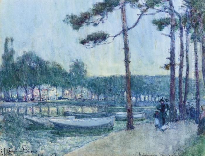 Twilight In The Bois De Boulogne Oil Painting by Samuel John Lamorna Birch