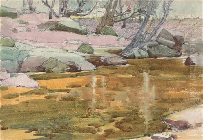 A Quiet Stretch Of The River Oil Painting by Samuel John Lamorna Birch