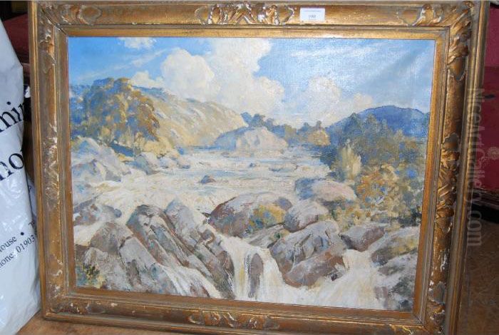 Study Of River Rapids Oil Painting by Samuel John Lamorna Birch