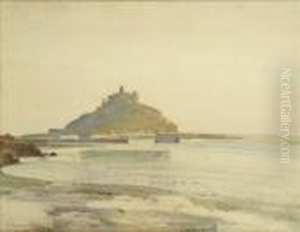 St. Michael's Mount Oil Painting by Samuel John Lamorna Birch